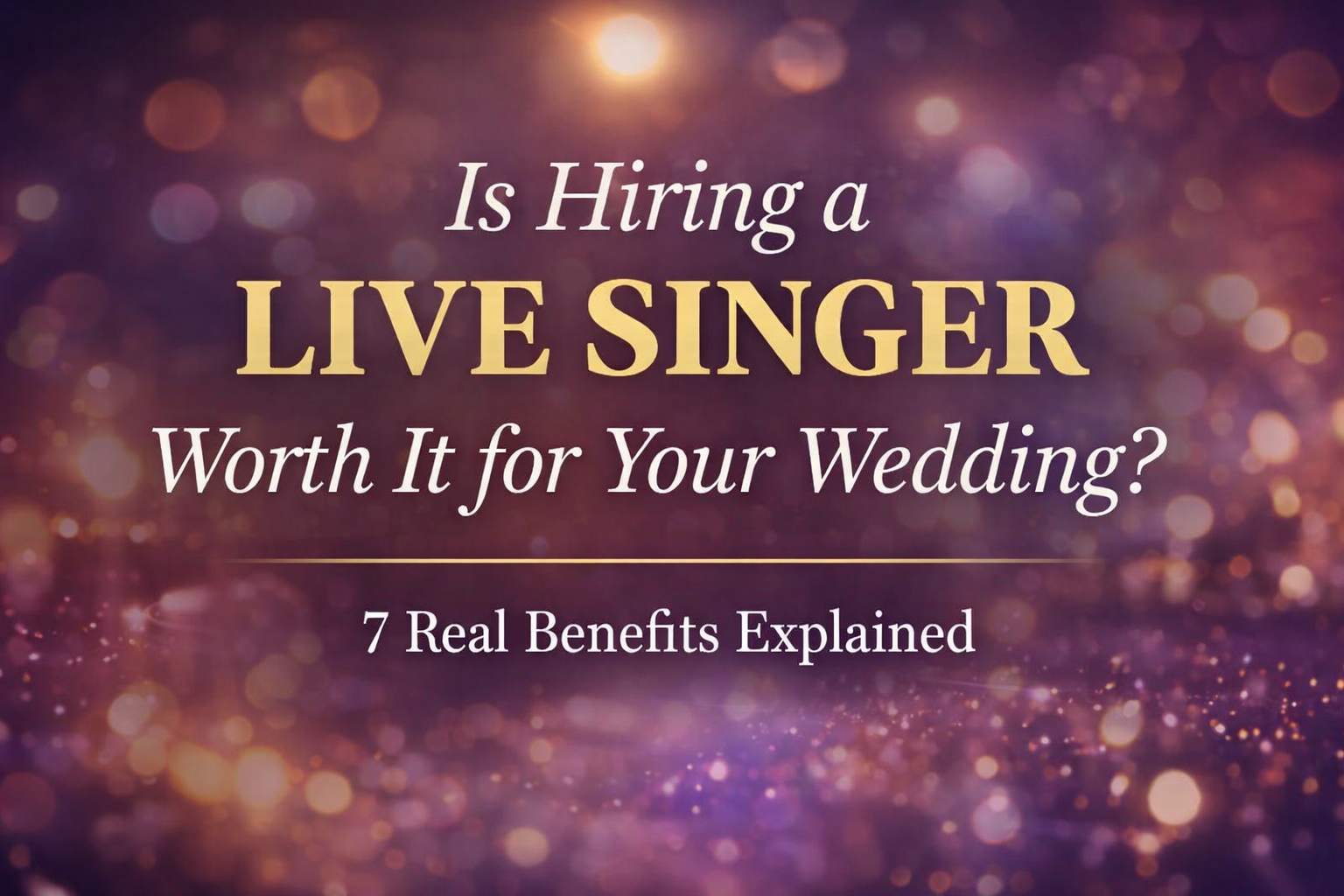 Is Hiring a Live Singer Worth It for Your Wedding (2026 Complete Guide)