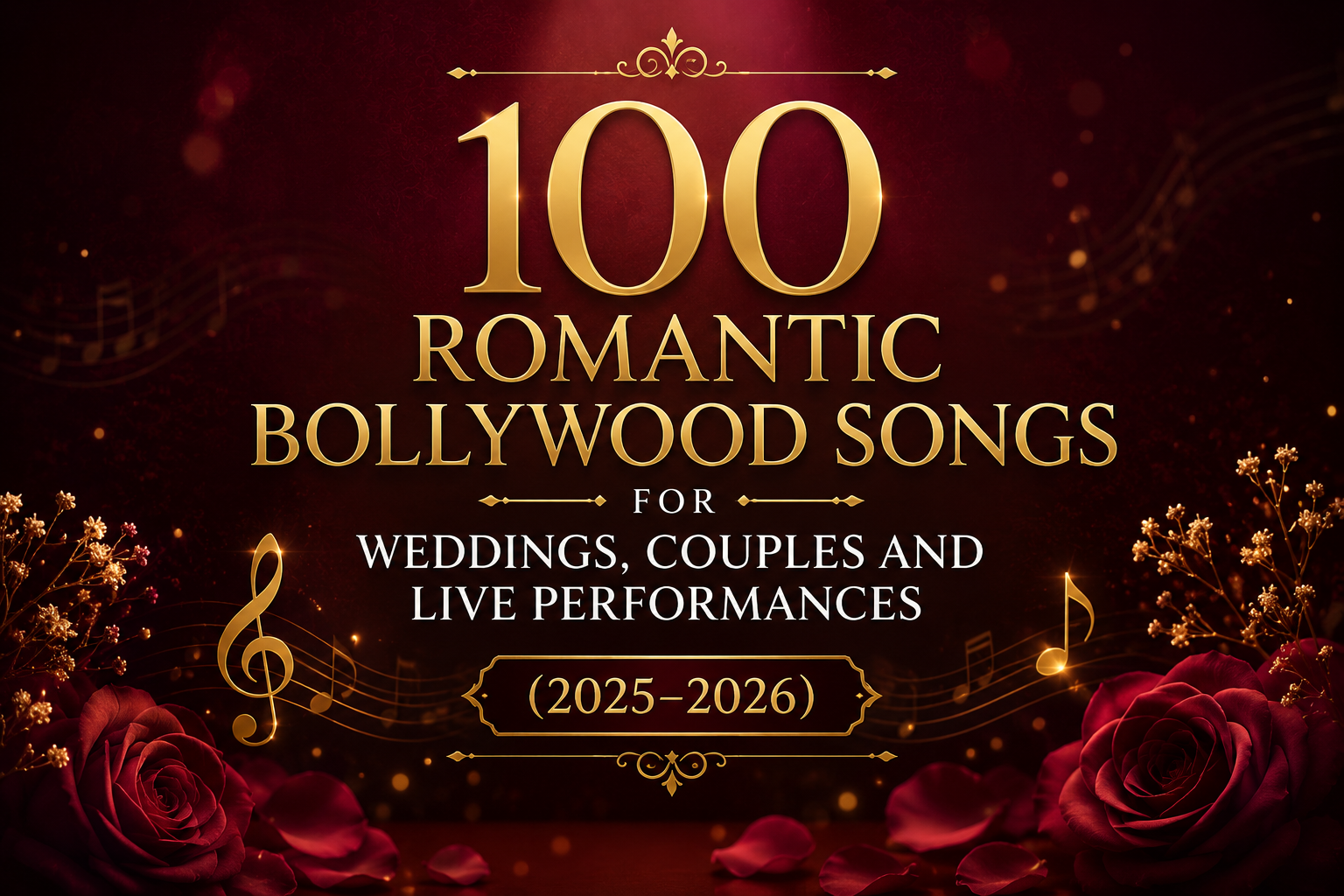 100 Romantic Bollywood Songs for Weddings, Couples and Live Performances (2025–2026)