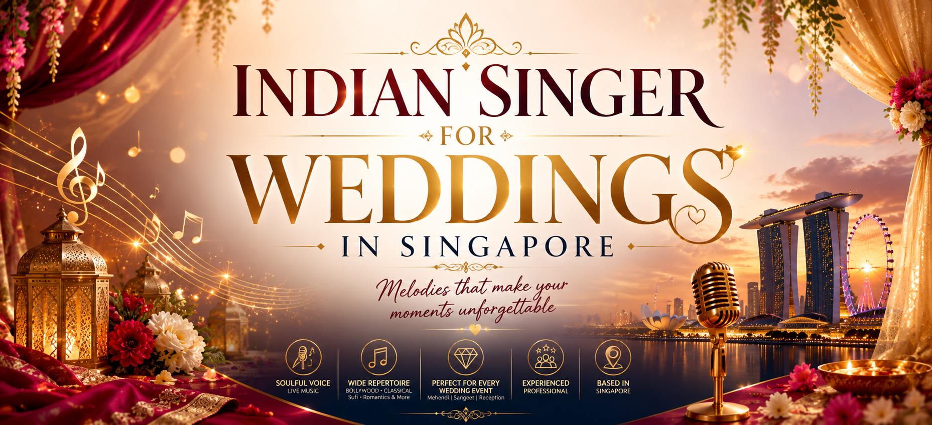Indian Singer for Weddings in Singapore – Live Bollywood, Sufi & Romantic Music by Harshit Sharma