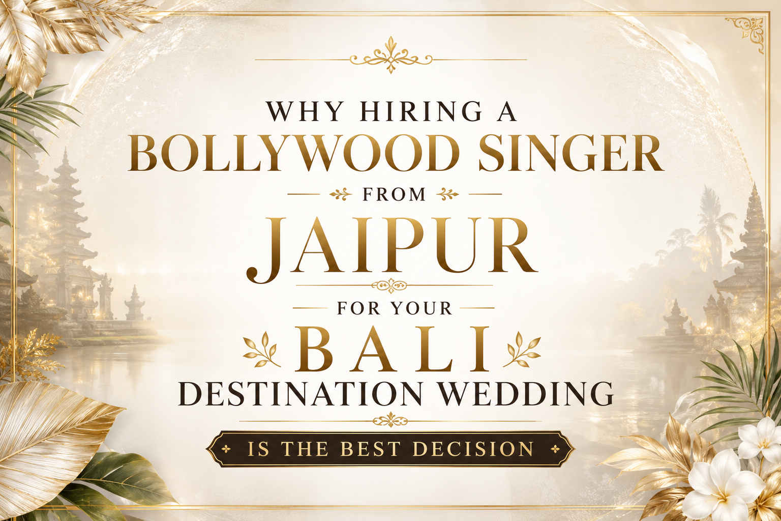 Why Hiring a Bollywood Singer from Jaipur for Your Bali Destination Wedding is the Best Decision